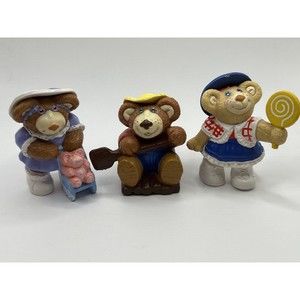Vintage  1986 Furskin Lot of 3 PVC Figures Bear Figurines